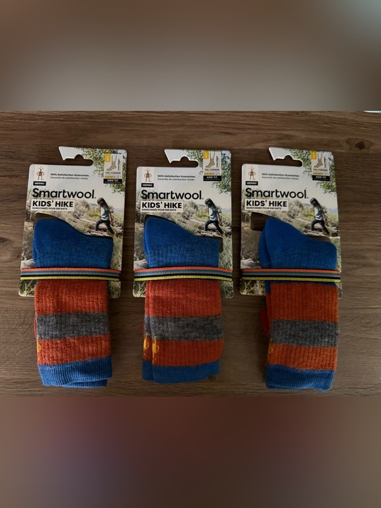 Other - SmartWool Kids Hike Full Cushion Striped Crew Socks • set of 3 • NWT • kids L